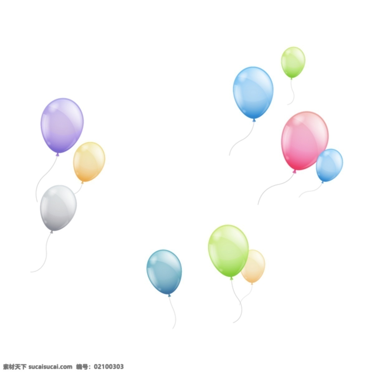 彩色 彩色气球 装饰 点缀 装点 装饰品 红气球 蓝气球 紫气球 装饰气球 晶莹剔透 素材图