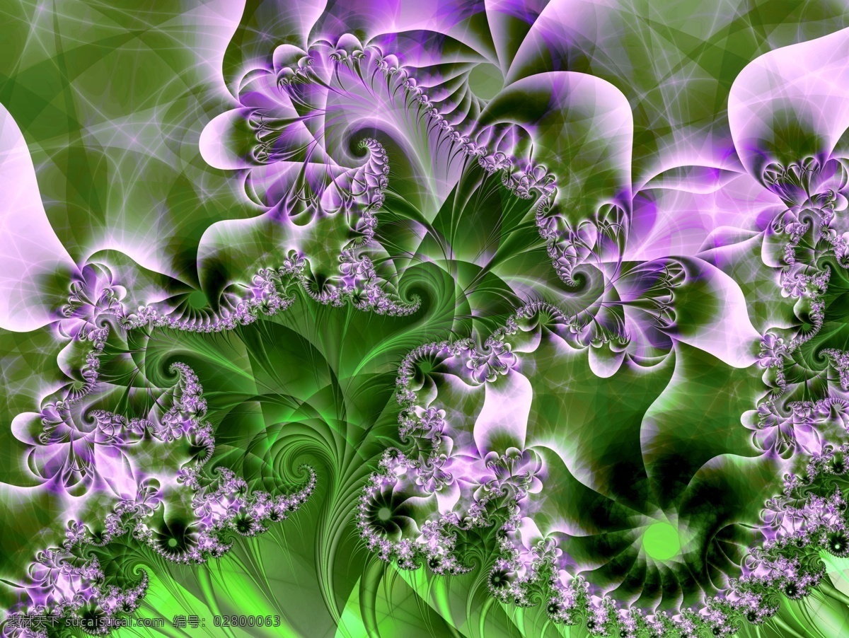 绿色花纹 分形艺术 百花齐放 抽象图案 抽象背景 抽象图案素材 抽象底纹 底纹边框