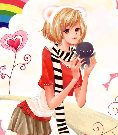 位图免费下载 插画 服装图案 卡通插画 卡通人物 少女 位图 面料图库 服装设计 图案花型