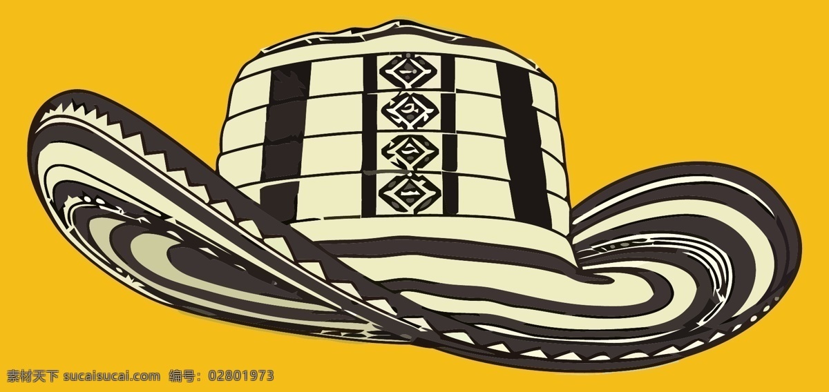 vueltiao 流行服饰 帽子 文化 西班牙 哥伦比亚 folclor 拉丁语 宽边帽 矢量图 其他矢量图