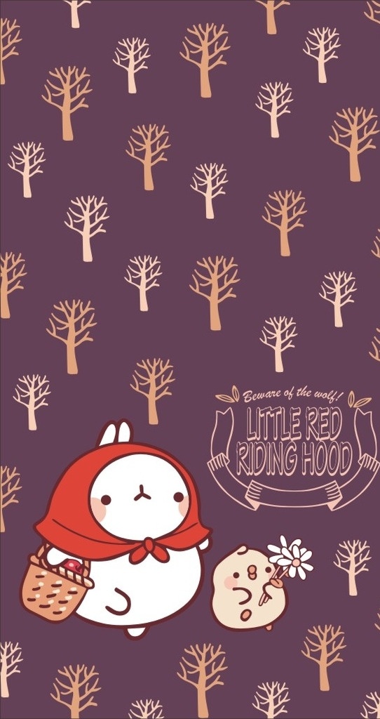 molang 韩国 卡通 可爱 兔子 棉花糖 小红帽 森林 童话 动漫网络素材 动漫动画