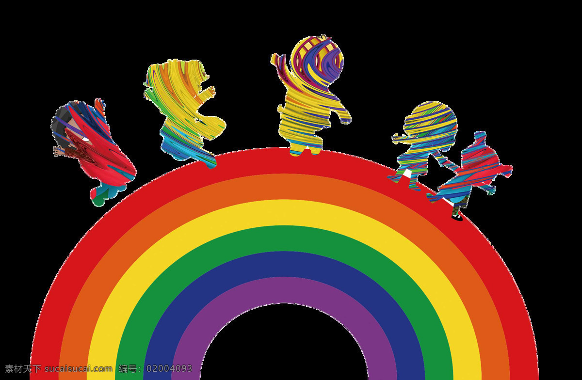 手绘 儿童 彩虹 元素 卡通 开心 快乐 可爱 png元素 免抠元素 透明元素