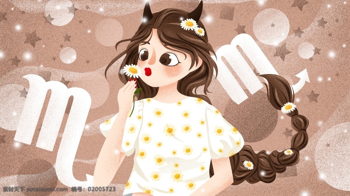 唯美 十二星座 系列 天蝎座 女孩 插画 梦幻 美女 天蝎座女孩 天蝎座插画 星座插画 十二星座插画 手绘 治愈 治愈系插画 十二星座系列 手绘人物 人物插画