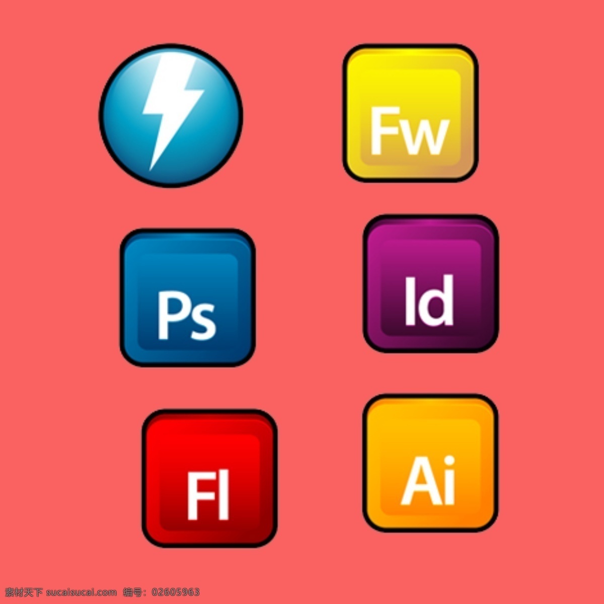 flash 图标 ai图标素材 indesign 动画软件图标 手机 app app图标
