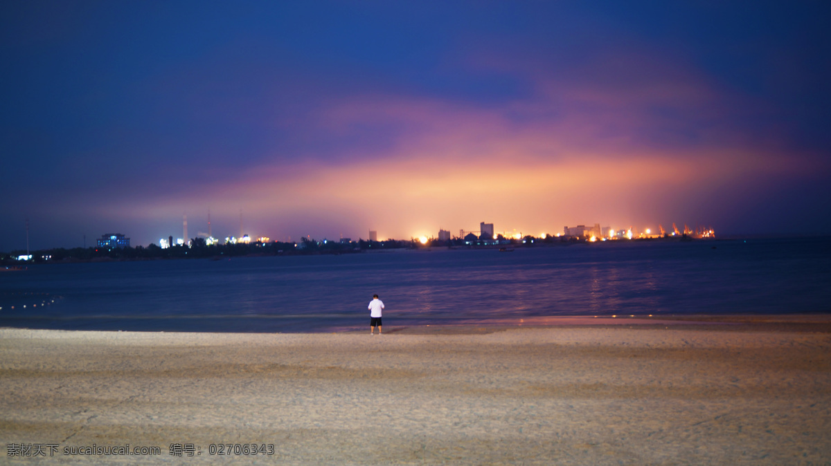 国内旅游 海滩 旅游摄影 天空 夜景 湛江 湛江夜景 金沙湾 摄影类别场景 psd源文件