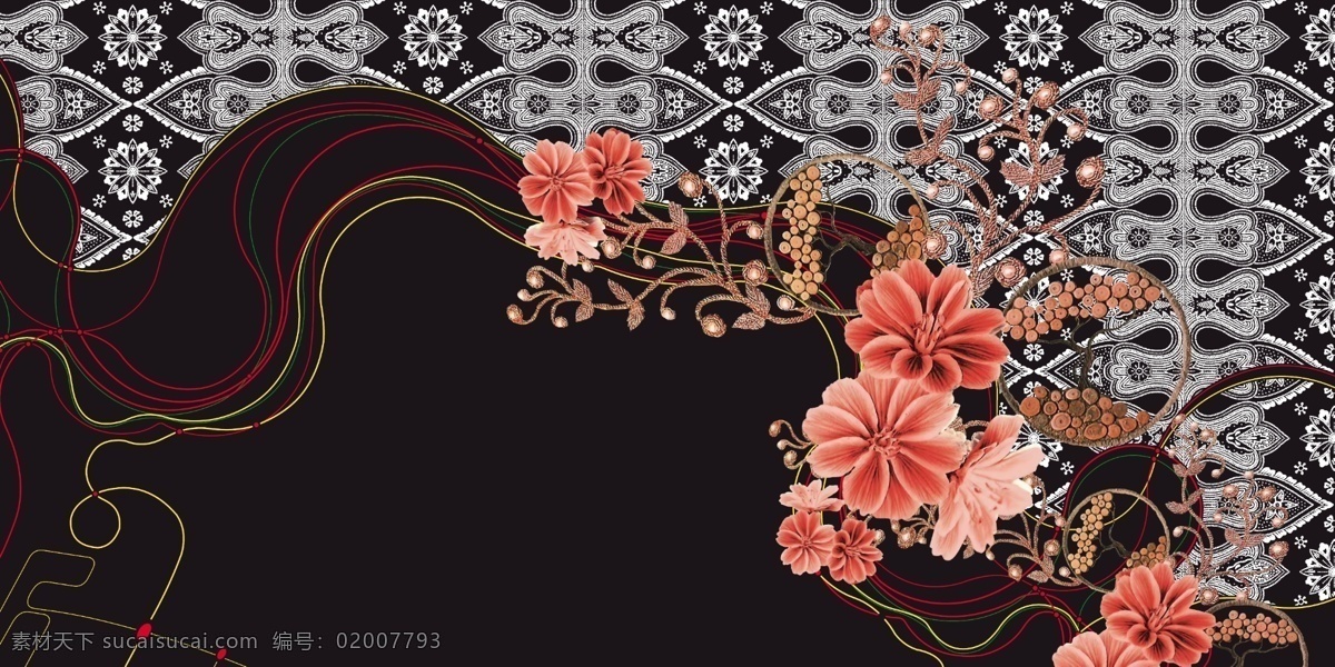 大牌 花图片 报纸 字母 潮牌 高清 矢量图 数码印花