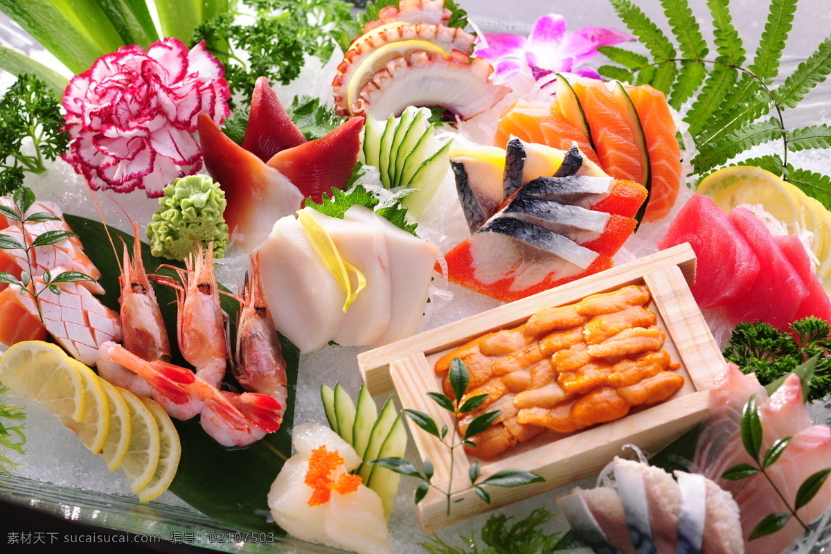 日本料理 日本料理拼盘 鲜虾 鱼生 寿司 美食 餐饮美食 西餐美食
