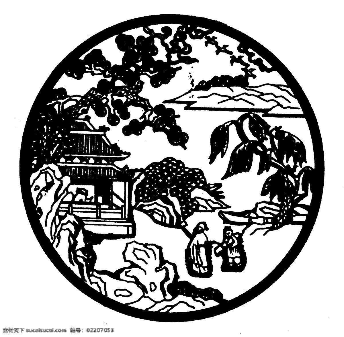 装饰图案 元明时代图案 中国 传统 图案 设计素材 书画美术 白色