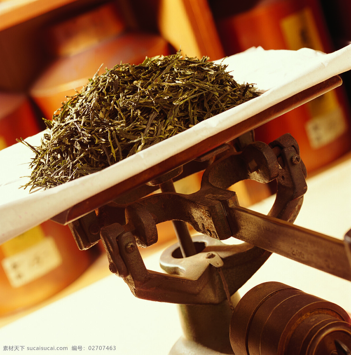 茶叶图片素材 茶叶 称 药 布 称砣 架子 生活用品 生活百科