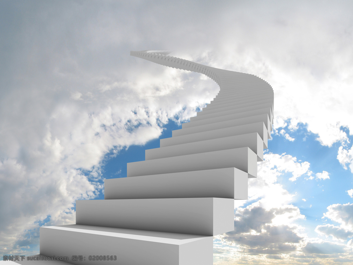通往 天堂 阶梯 天堂之路 天国阶梯 梯子 楼梯 通天梯 成功之路 设计素材 高清图片 天空图片 风景图片