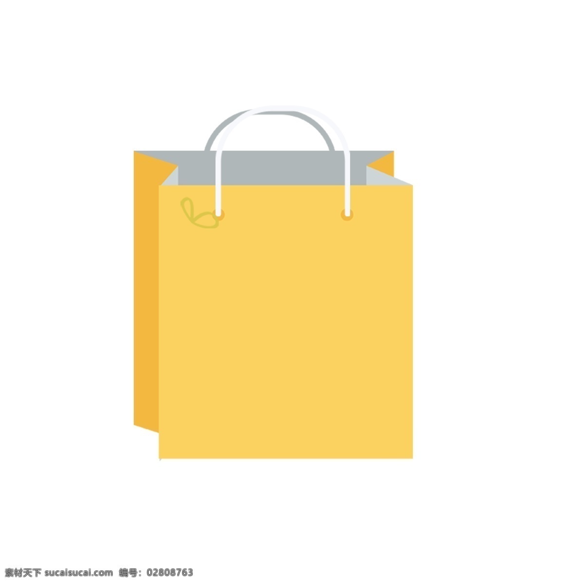 黄色 卡通 礼品 购物袋 商场 手绘 插图 活动 狂欢 电商 礼物 线上 节日 购物