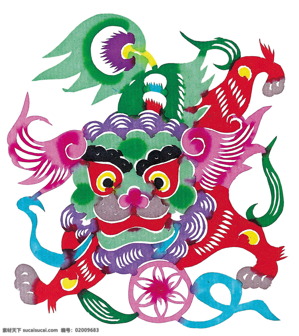 麒麟 剪纸 麒麟剪纸 中国 风 古典 花纹 传统 图案 剪纸艺术 民间剪纸艺术 民间画 文化艺术