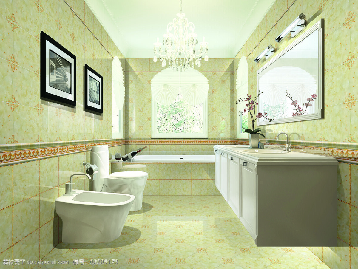 洗手间 环境设计 马桶 欧式 墙画 室内设计 设计素材 模板下载 洗手台 家居装饰素材