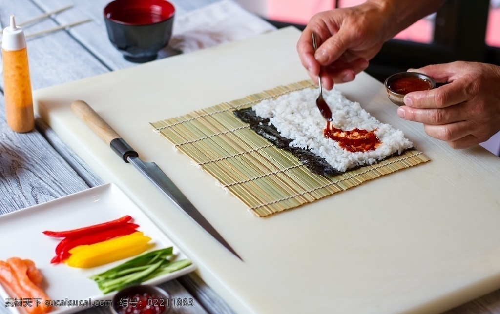 寿司 寿司制作过程 料理 烹饪 料理制作 餐饮美食