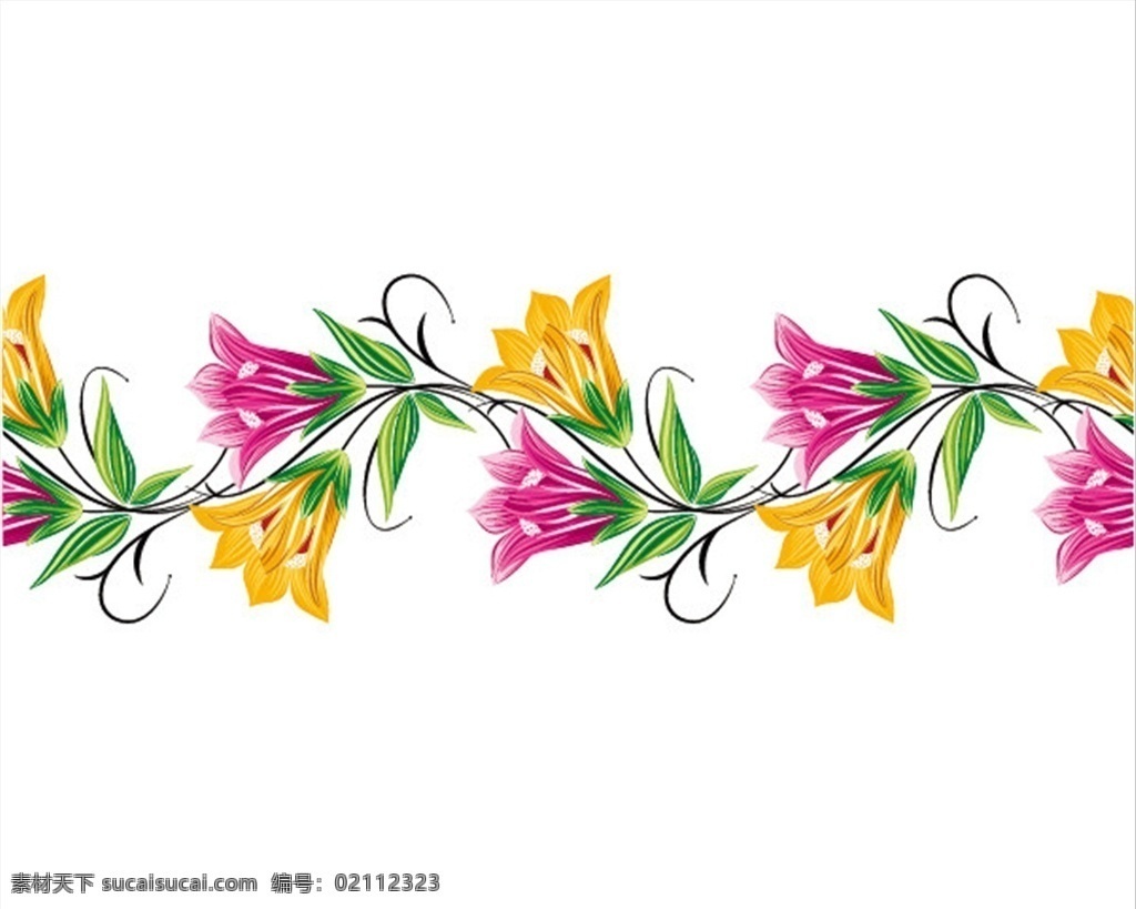 优雅花卉花边 花卉 抽象 花边 边框素材 淡彩 花素材 花纹 花背景 底纹边框 花边花纹