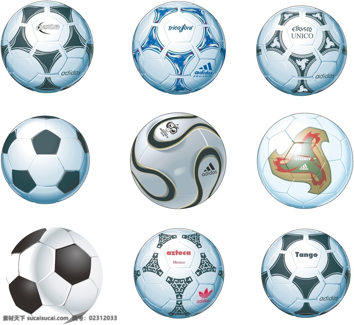 专业 足球 体育 运动 专业足球 标准足球 各种足球 矢量图 日常生活