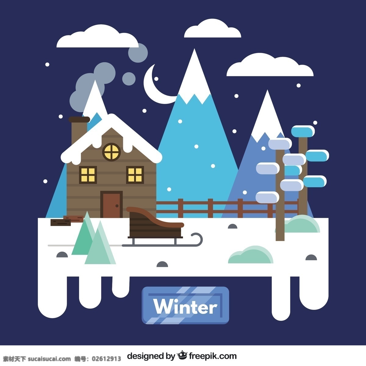 下雪 冬天 小屋 自然 山 雪 森林 冷冻 冷 木屋 雪橇 白色