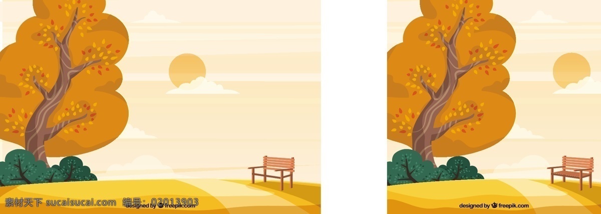 秋天 美丽 公园 树 树叶 自然 阳光 风景 可爱 五颜六色 平坦 背景 现代 树木 色彩 平面设计 植物