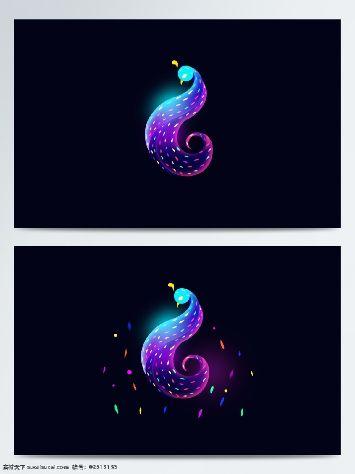 动物 原创 炫彩 透气 渐变 叠加 幻想 之光 孔雀 创意 唯美 梦幻 幻想之光 元素 千图特别推荐 精美
