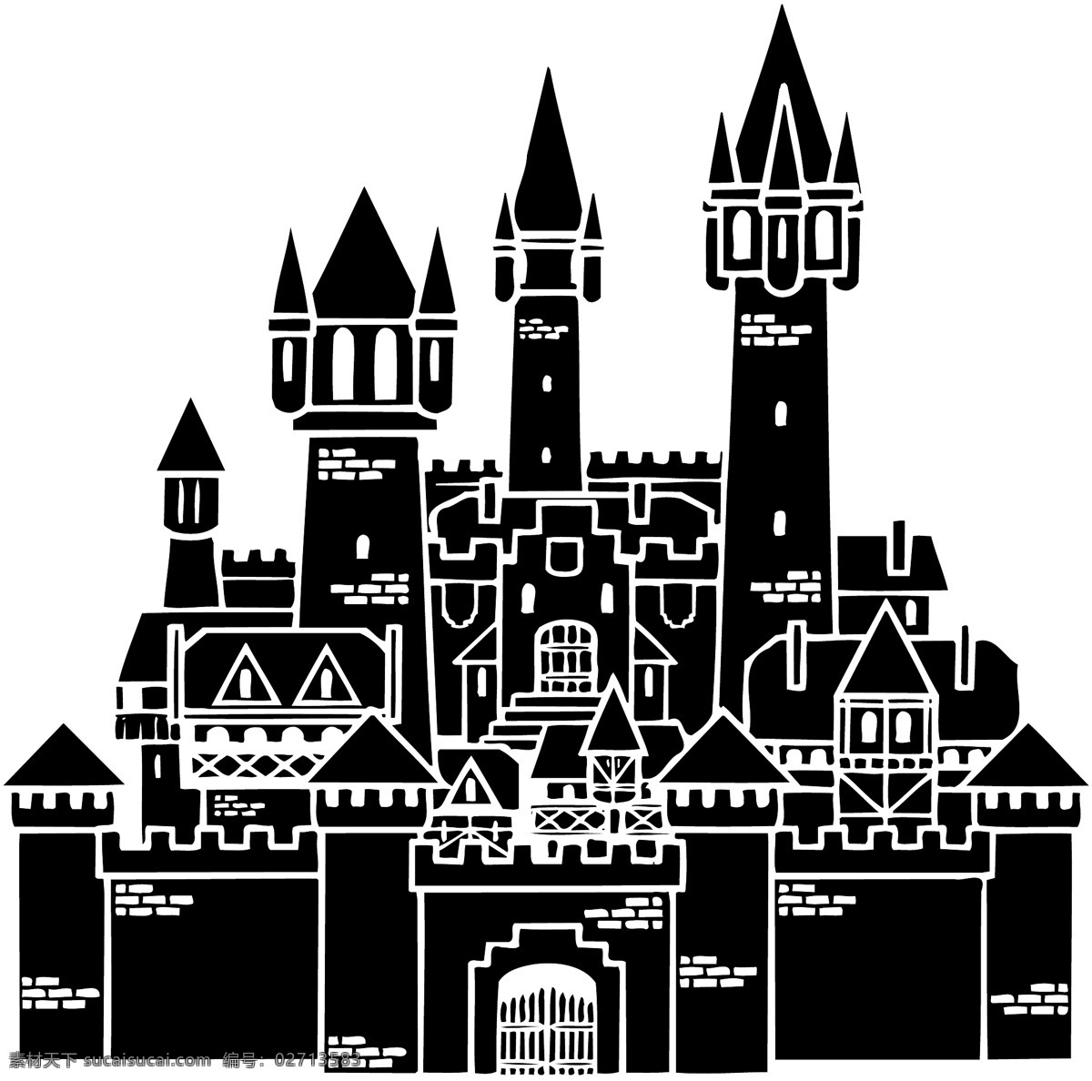 城堡建筑 矢量素材 格式 eps格式 设计素材 矢量建筑 风景建筑 矢量图库 白色