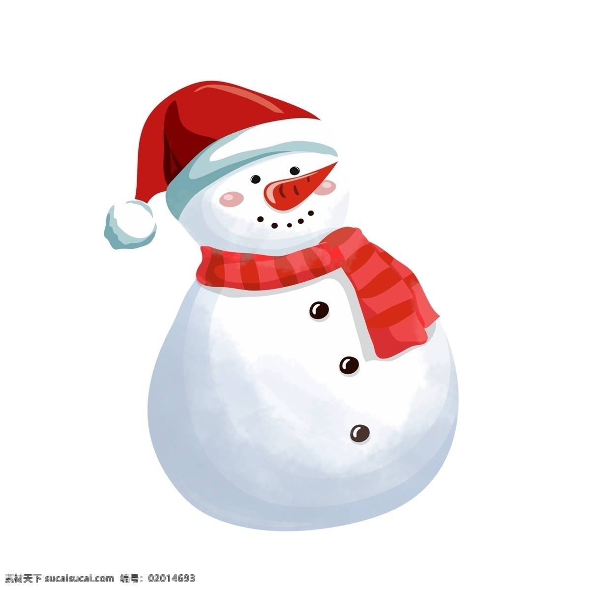 圣诞节 清新 可爱 雪人 商用 元素 冬天 插画 手绘 圣诞帽子