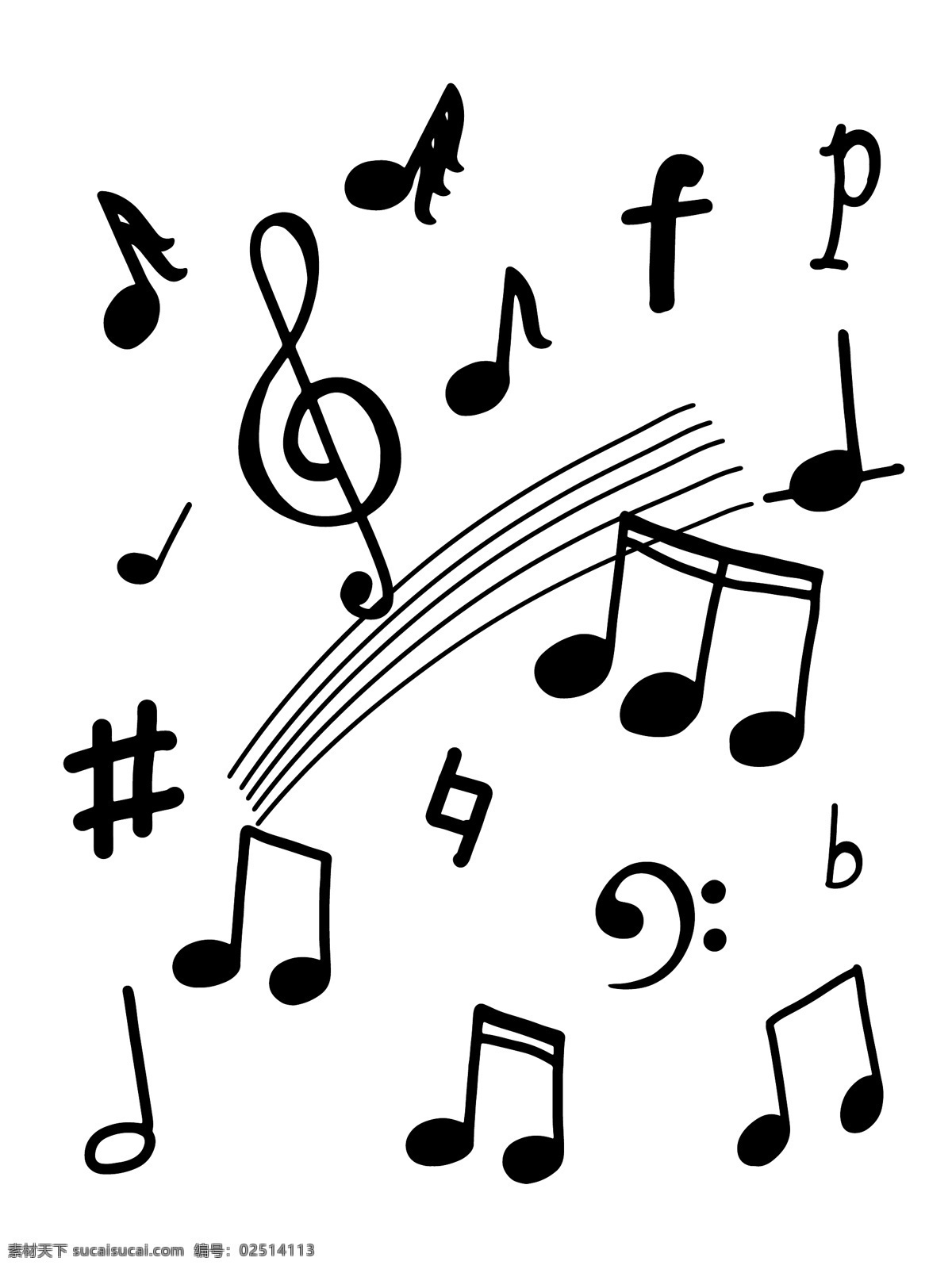 简约 黑白 编辑 音乐 符号 图标 商用 小 元素 音乐节 音符 五线谱 矢量