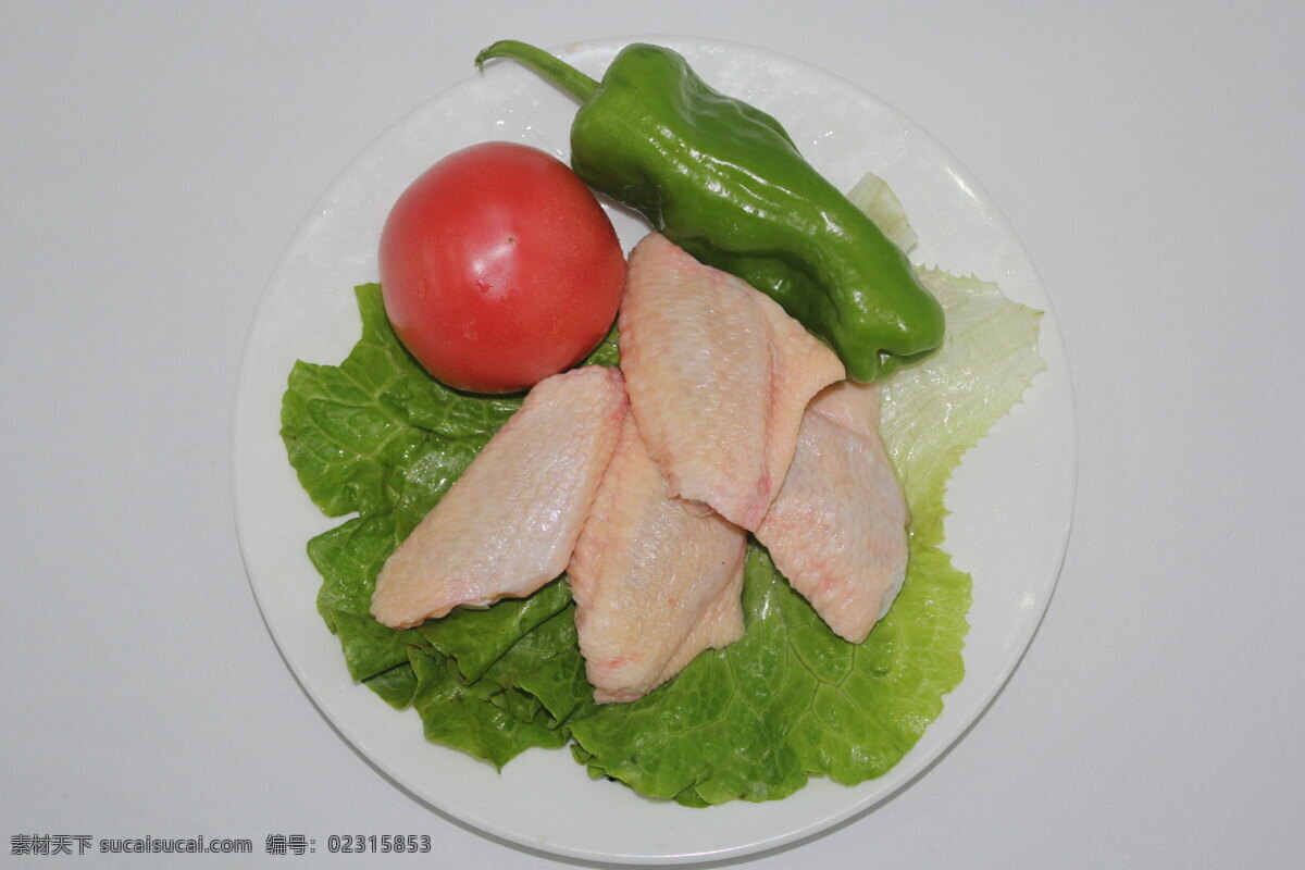 鸡翅 食物 蔬菜 绿色 荤菜 绿色食品 有机食品 背景 鸡肉 食物原料 餐饮美食