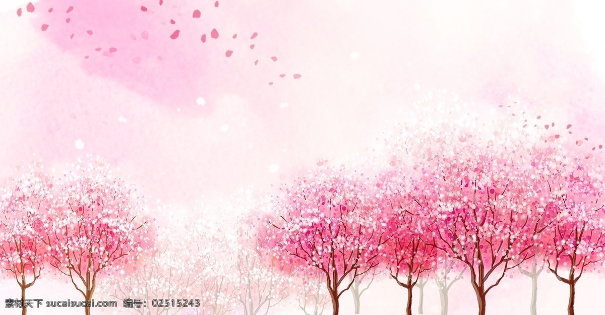 樱花节 赏樱花 粉红色背景 樱花桃花林 浪漫分红背景