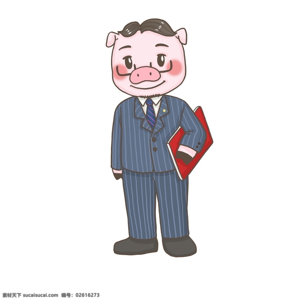 白领 精英 工作 猪 猪年 新年新气象 新年快乐 企划书 西装领带 2019新年 猪猪形象拓展 职场猪猪 白领猪猪