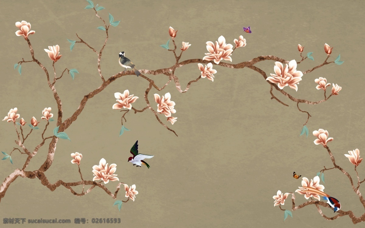 花鸟 创意 玄关 屏风 电视 背景 墙 底纹 电视背景墙