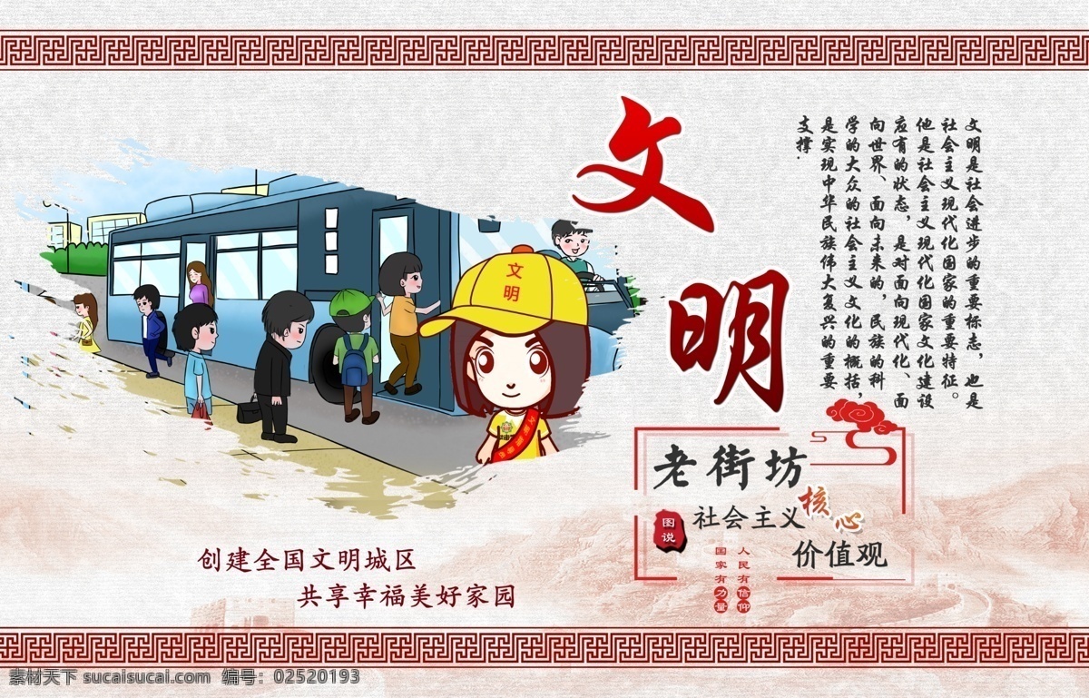 创城展板 价值观 核心价值观 24个字 创文明城市 文明城市展板 分层
