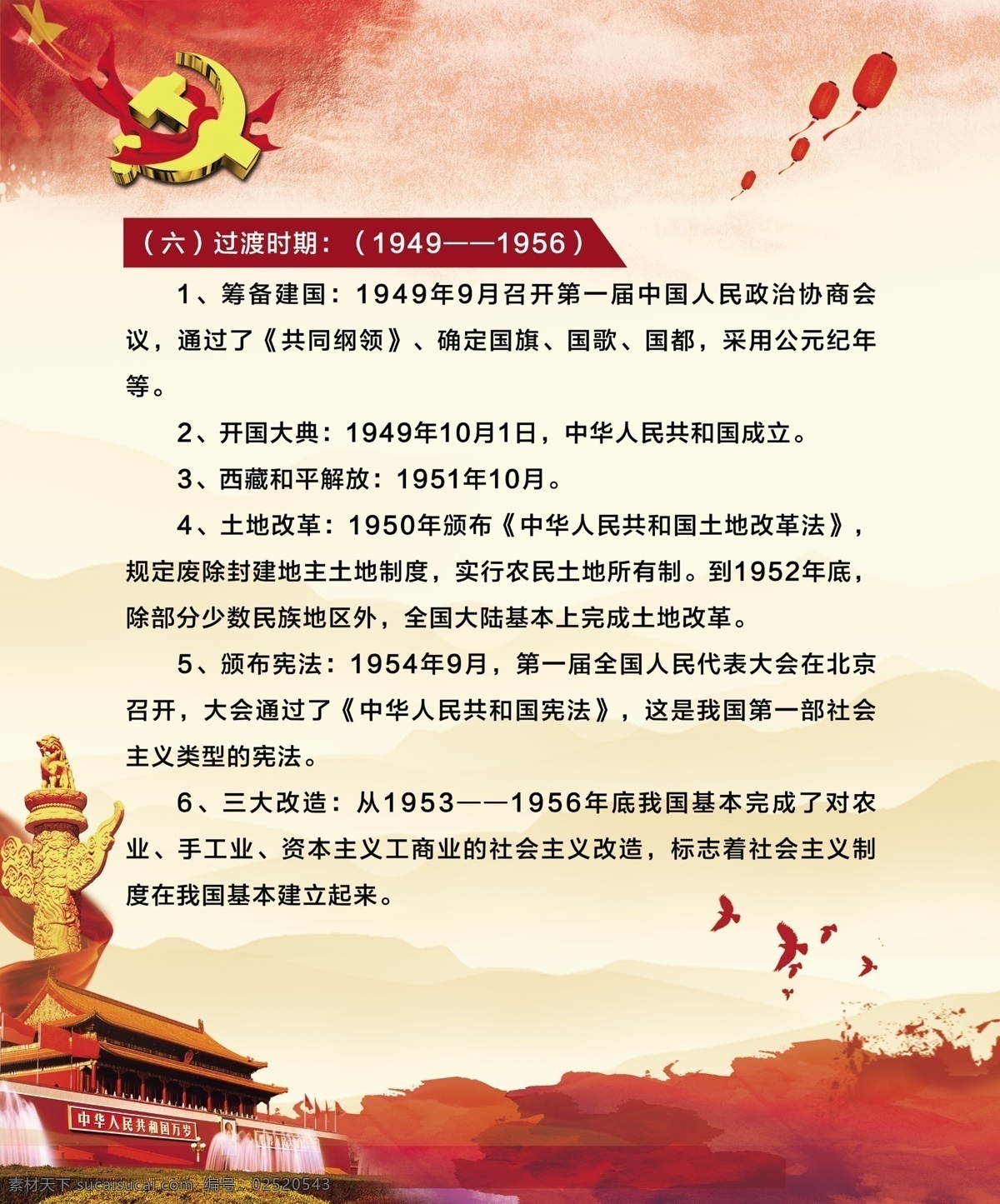 党建 光辉历程系列 过渡时期 开国大曲 宪法颁布 分层