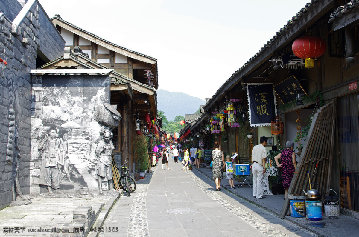 都江堰 老街 古城 景区 街道 雕刻 客栈 国内旅游 旅游摄影 白色