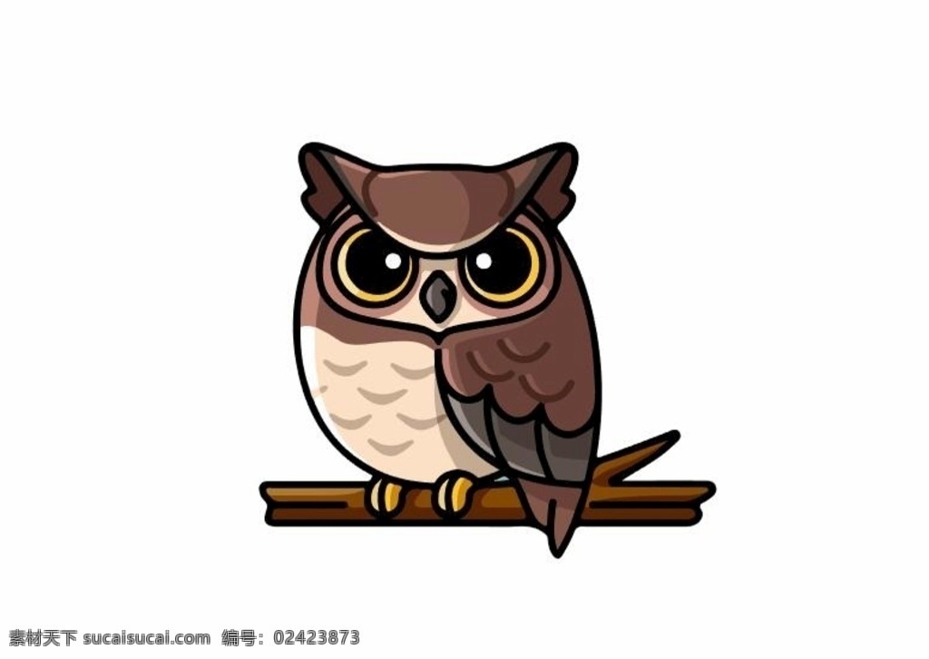 卡通猫头鹰 卡通 动漫 动画 图案 漫画 手绘 插画 彩绘 可爱 人物 动物 logo t恤 衣服 服装 吉祥物 猫头鹰 树枝 卡通动物简画 动漫动画 动漫人物