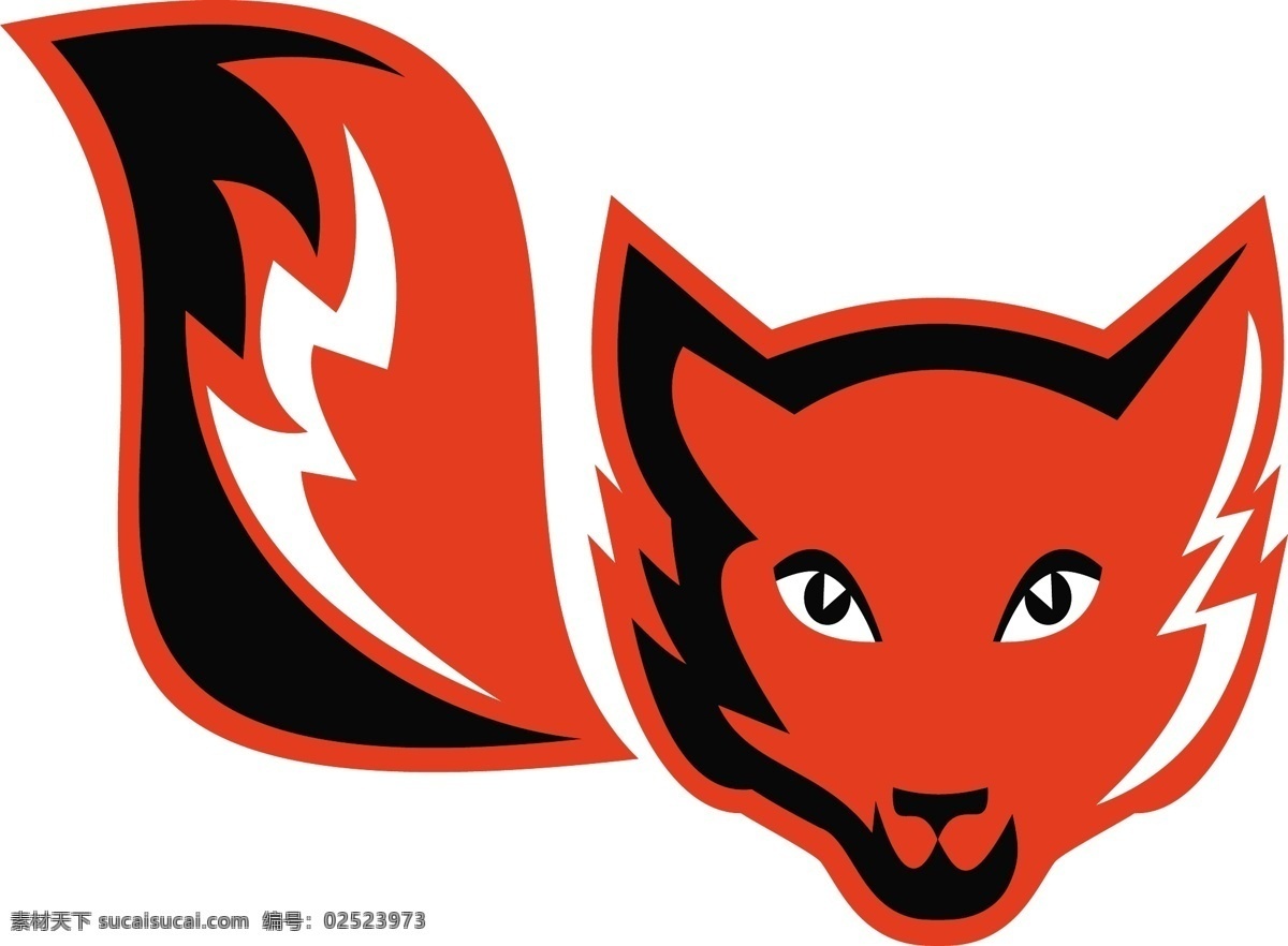 红 狐狸 尾巴 图标 白色