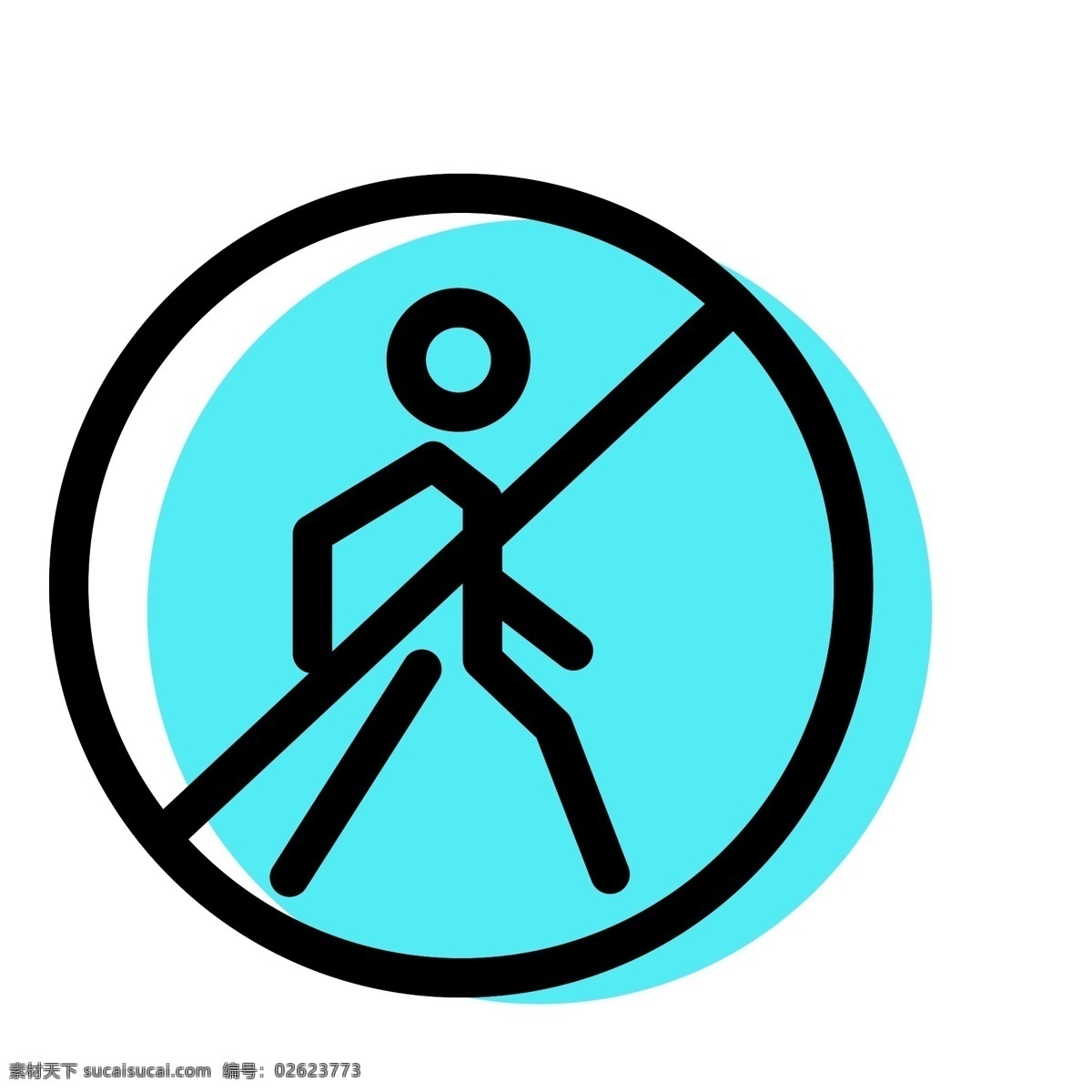 禁止行人 禁止步行 扁平化ui ui图标 手机图标 界面ui 网页ui h5图标