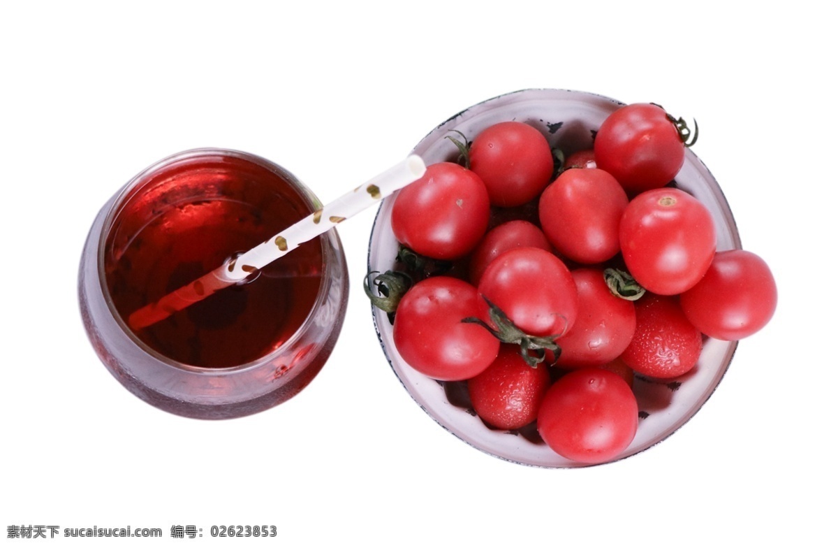 果饮西红柿 水果 吸管 果饮