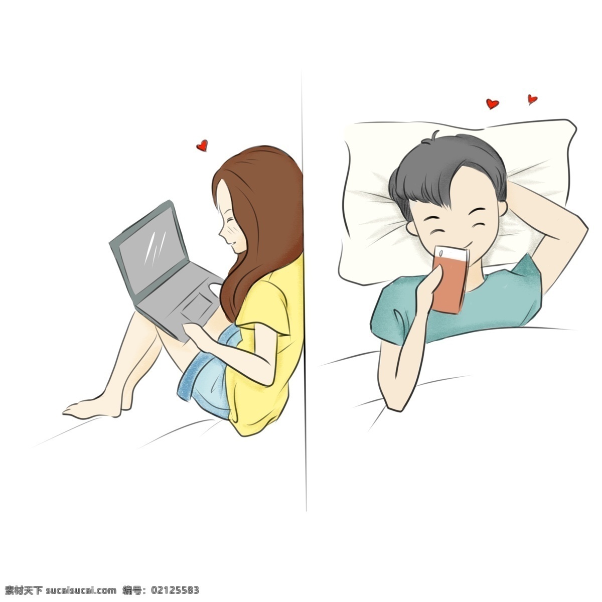动漫 手绘 二 次 元 情侣 聊天 发微 信 对话 卡通 爱情 二次元 男女朋友 发微信 电脑 手机 发短信 插画 故事 大学生活 校园爱情 宿舍生活