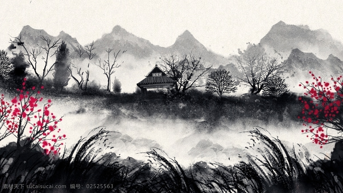 唯美 中国 复古 水墨画 风景画 水墨 插画 水彩画 山水风景画 水墨风景 水墨山水 中国古风 风景画山水画 山水插画 古风插画 古风风景画 古风山水 中国水墨 中国风景 中国山水 中国水彩插画
