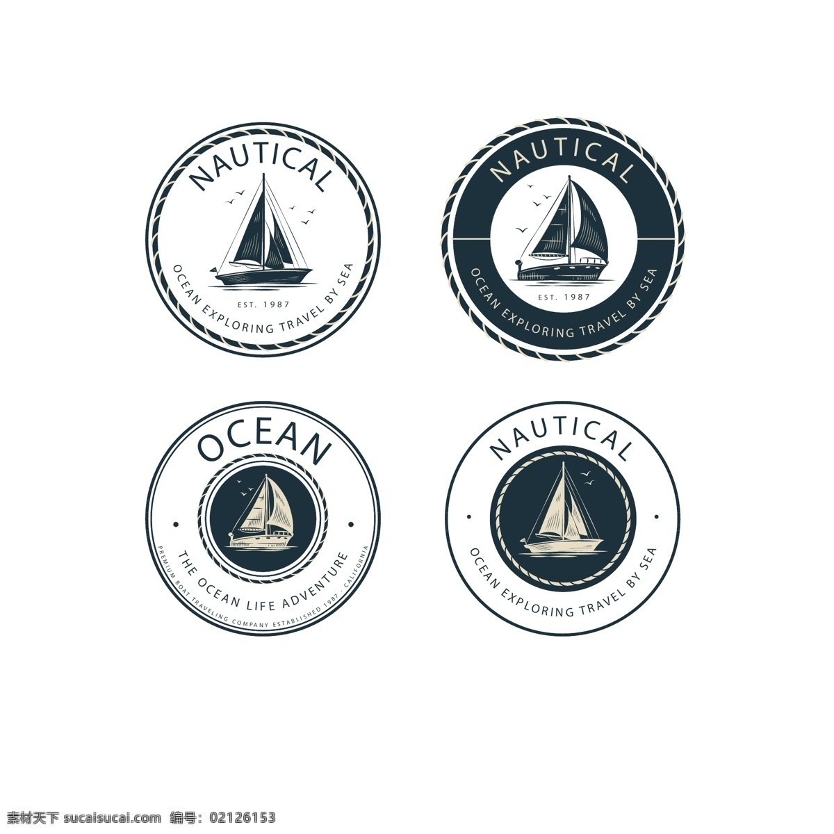 帆船图标 海洋标志 船型标志 帆船标 划船标 矢量帆船 航海图标 帆船 轮船 logo设计 图标 创意设计