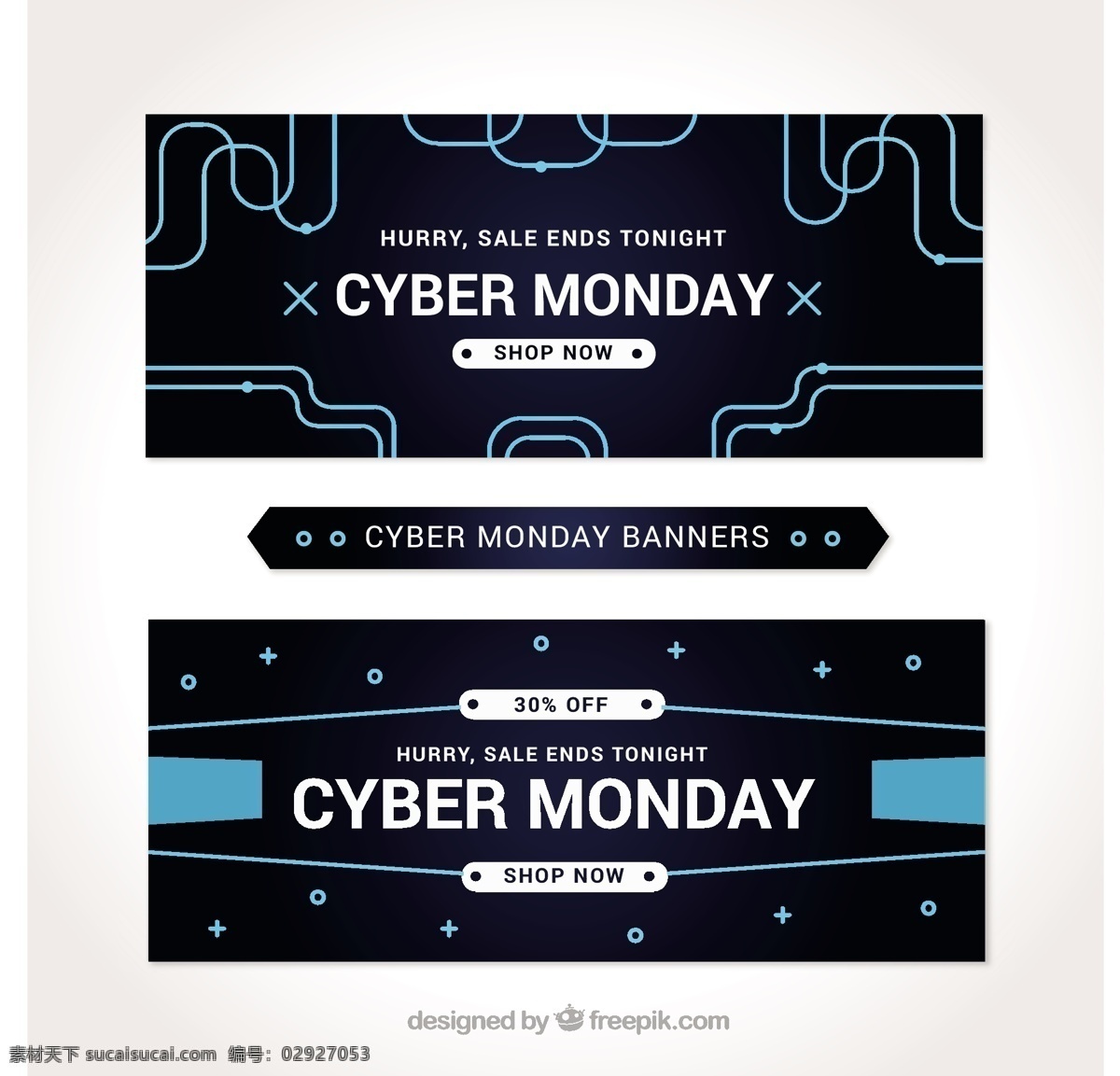 一套黑色星期一网络蓝线横幅素材图片下载-素材编号02927053-素材天下图库