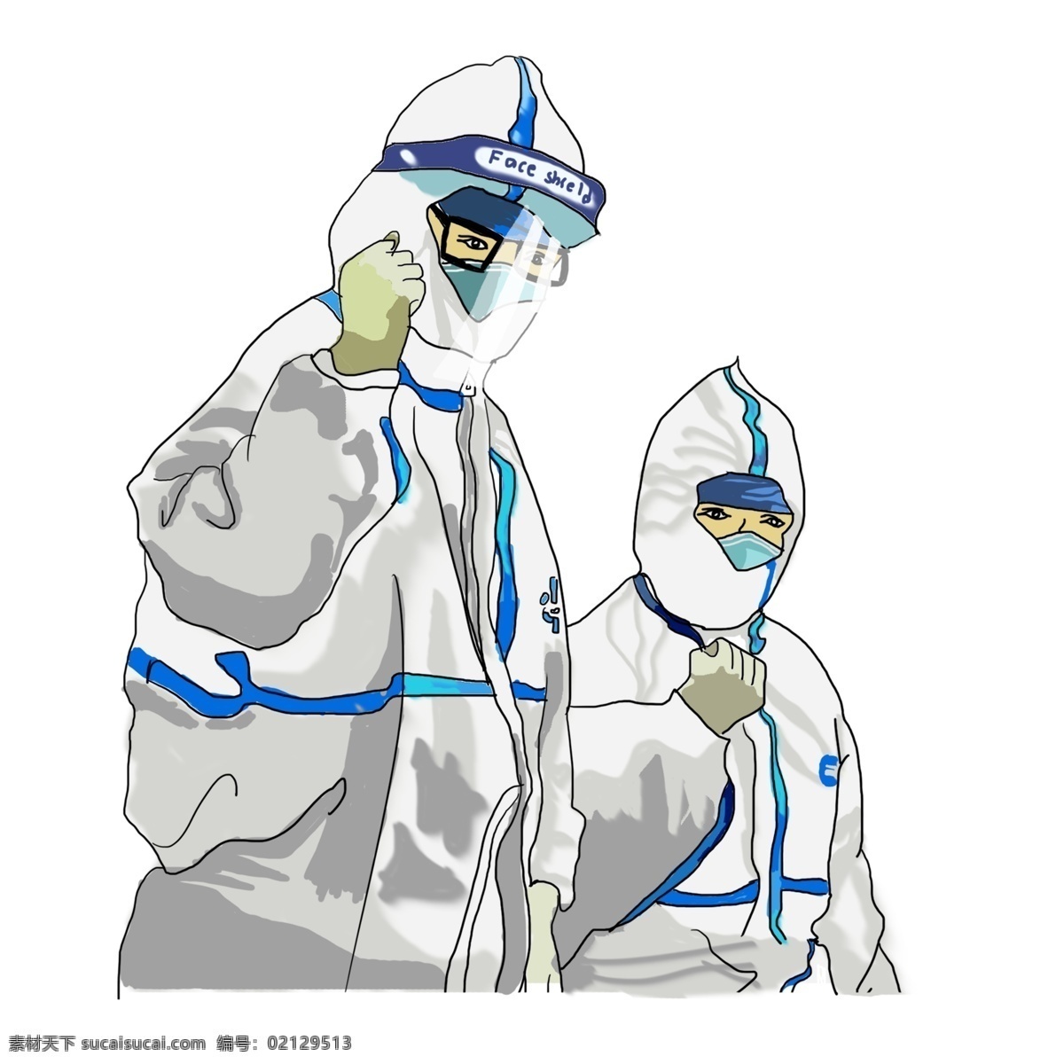 抗击 疫情 中国 加油 肺炎 复工 卡通手绘 医护人员 医生 英雄 动漫动画