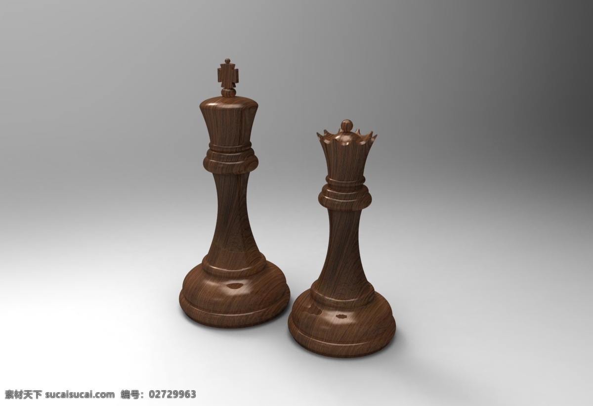国王 王后 国际象棋 棋子 碎片 iges 3d模型素材 家具模型