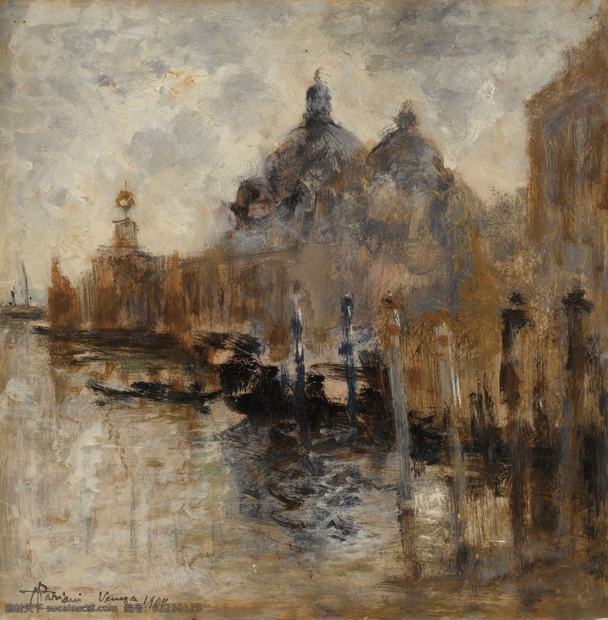 1908 大师 画家 风景画 静物 油画 建筑 装饰画 venice in salute of view mariani pompeo 人物 高清 西方 国外 现代 家居装饰素材