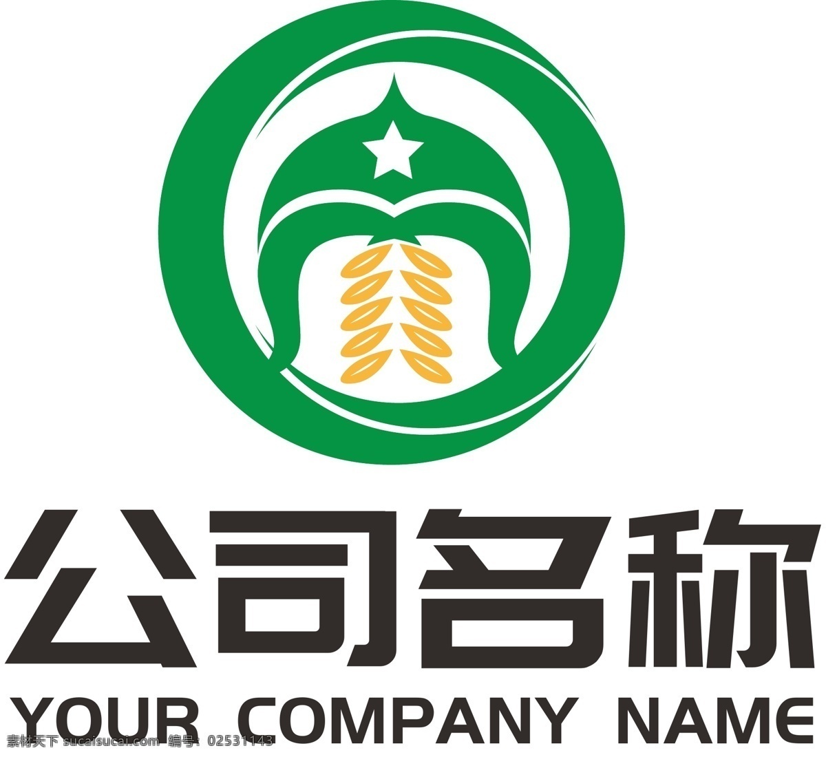 穆斯林 餐厅 logo 餐饮 行业 绿色 稻谷