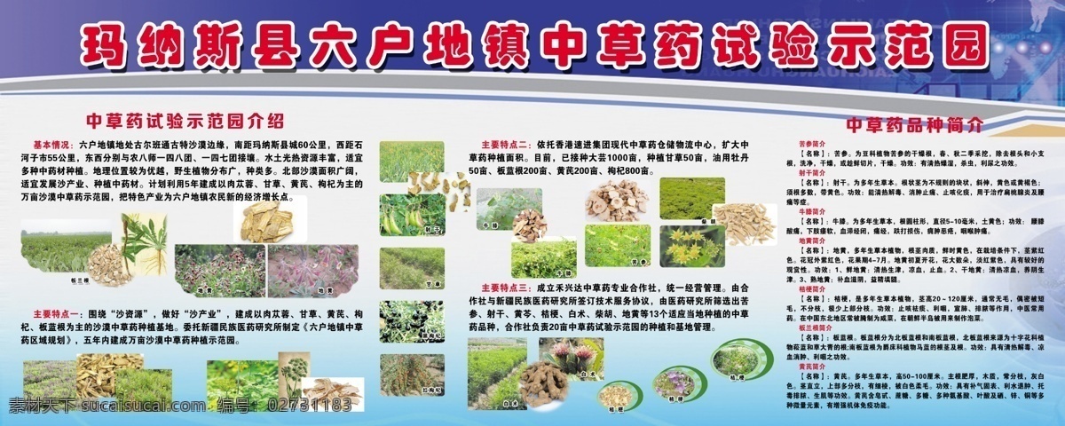 中草药基地 中草药简介 示范园简介 中草药图片 中草药展版 分层