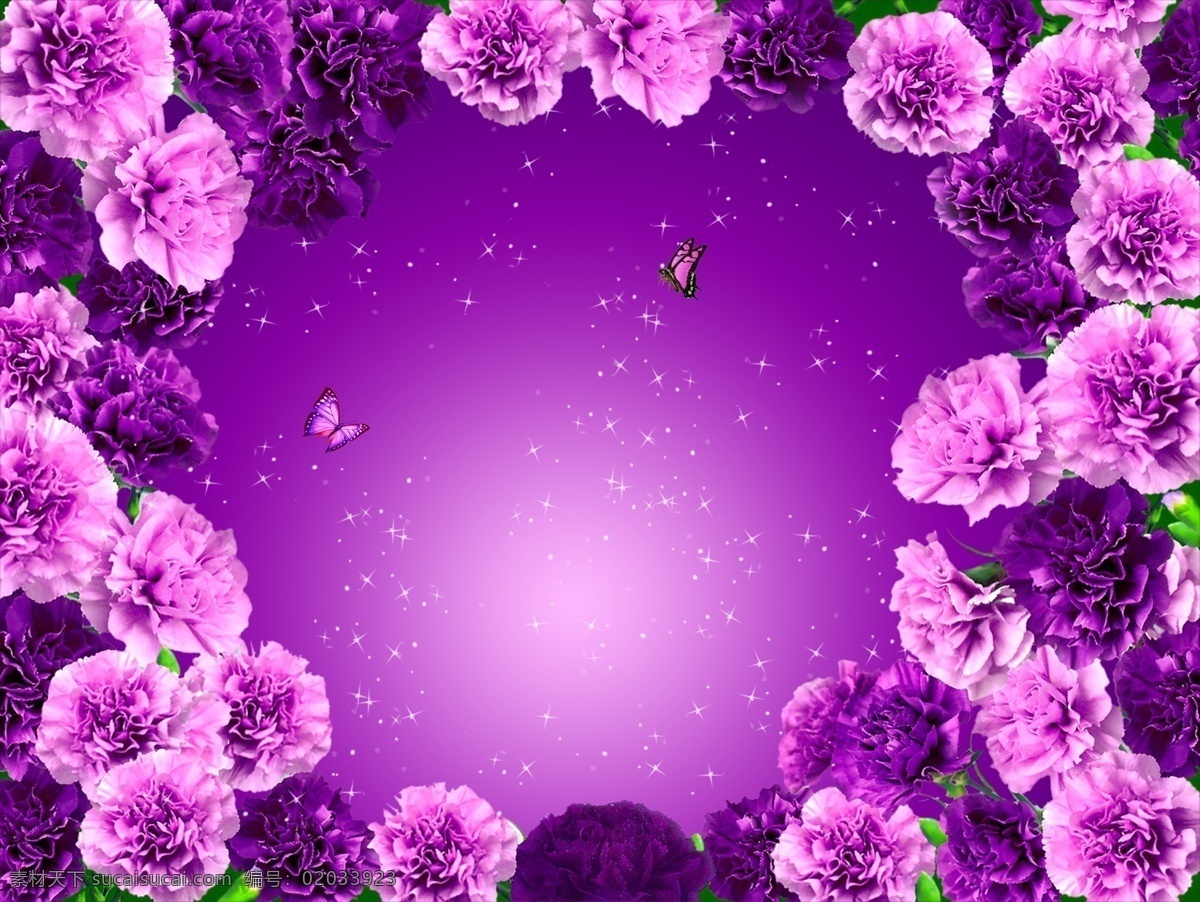 紫色唯美背景 紫色背景 清新背景 花朵背景 渐变背景 背景素材 分层 紫色