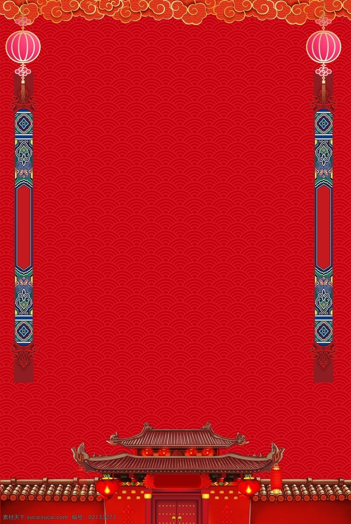 2019 猪年 灯笼 新年 宣传 背景 喜庆 红色 新年快乐 背景展板 猪年素材 猪年模板 春节素材