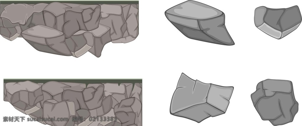 山 土层 悬崖 灰色石头 矢量 分层