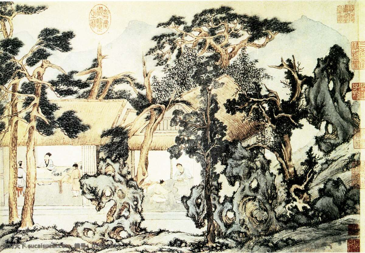 水墨 中国画 古代 国画 人物 山水 家居装饰素材 山水风景画